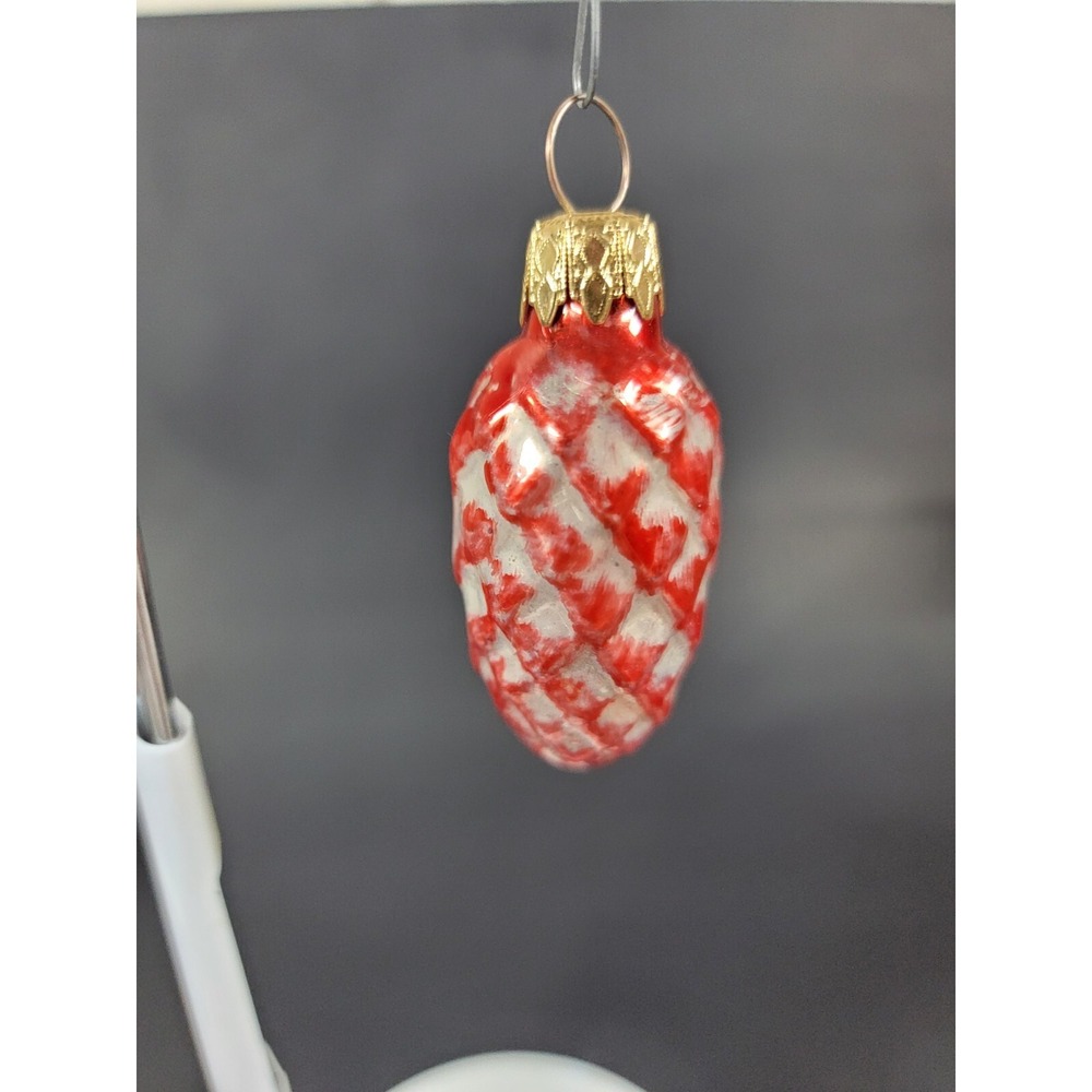 West German‎ vtg Glass Bumpy Berry Christmas Ornament Decoration gold pinecone